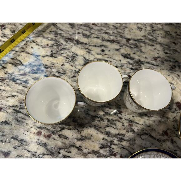 Cauldon 1900s Demitasse Espresso Set Cup Saucer 414J Antique 7 Pcs Blue Gold - Picture 11 of 16